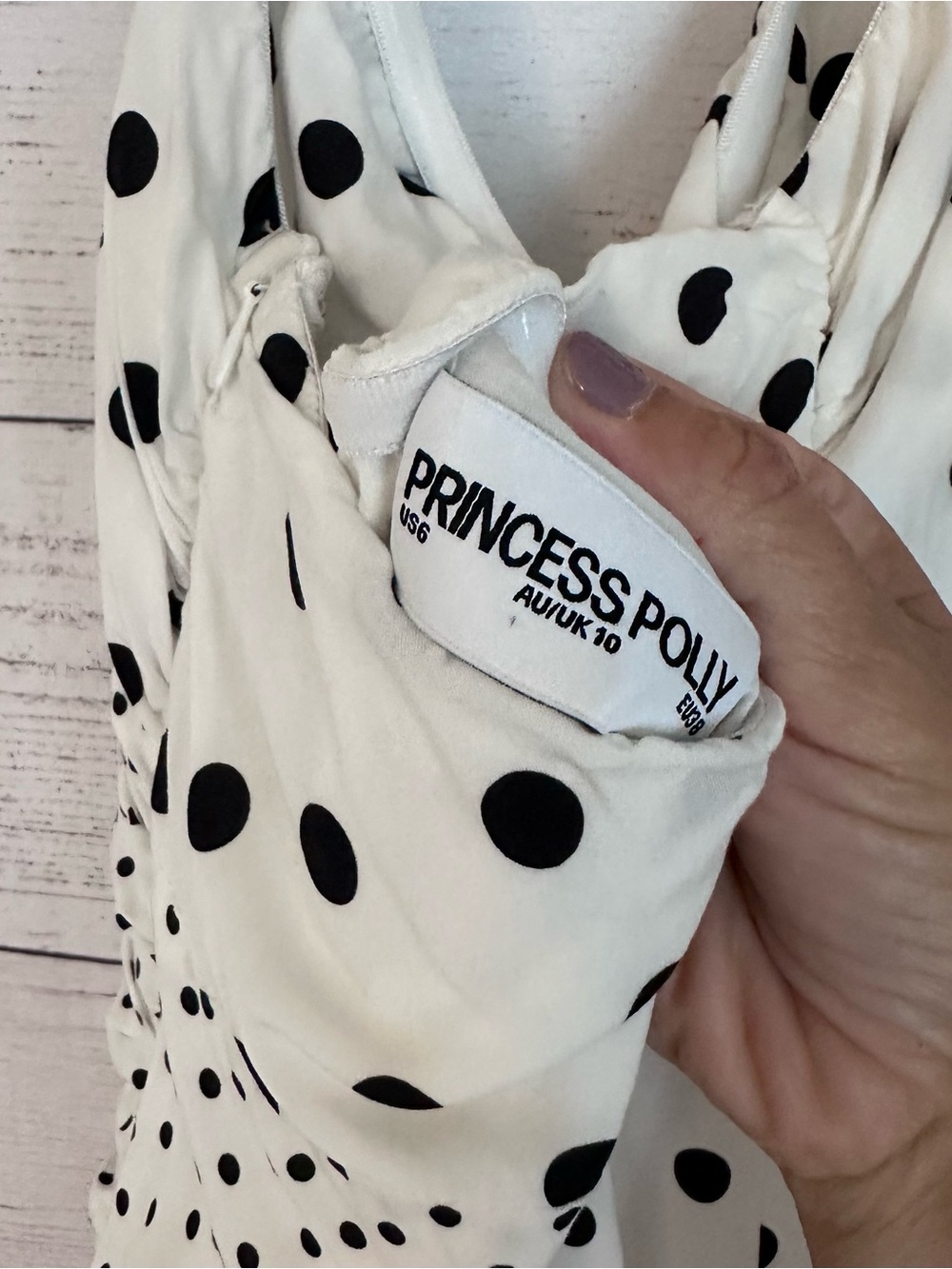 Princess Polly Marguerite Halter Maxi Dress White Polka Dot. - Picture 11 of 11